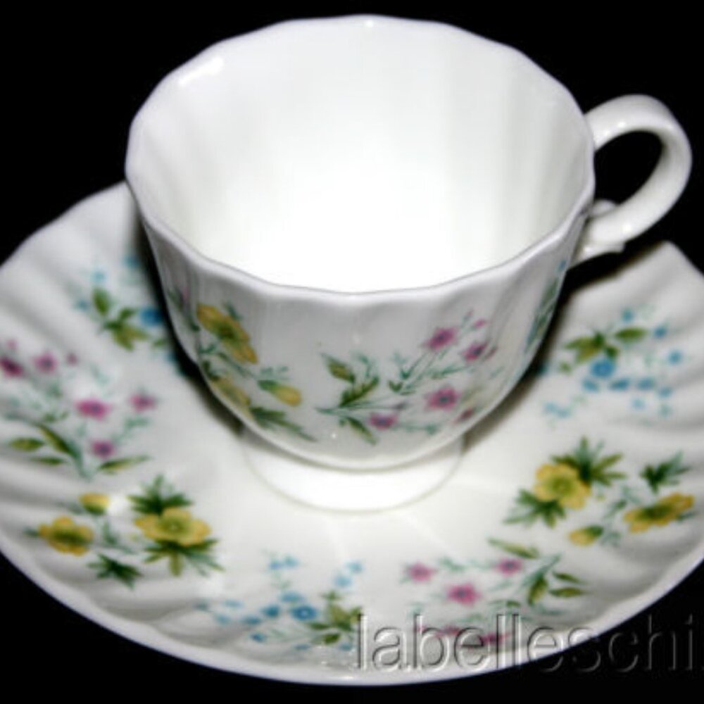 Minton England Spring Valley Tea Cup and Saucer Fine Bone China Teacup    M222
